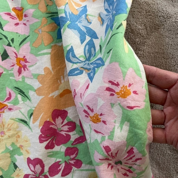 NWT Old Navy Linen Blend Pink/Orange Floral Fit & Flare Cami Mini Dress Size XS - Picture 10 of 16